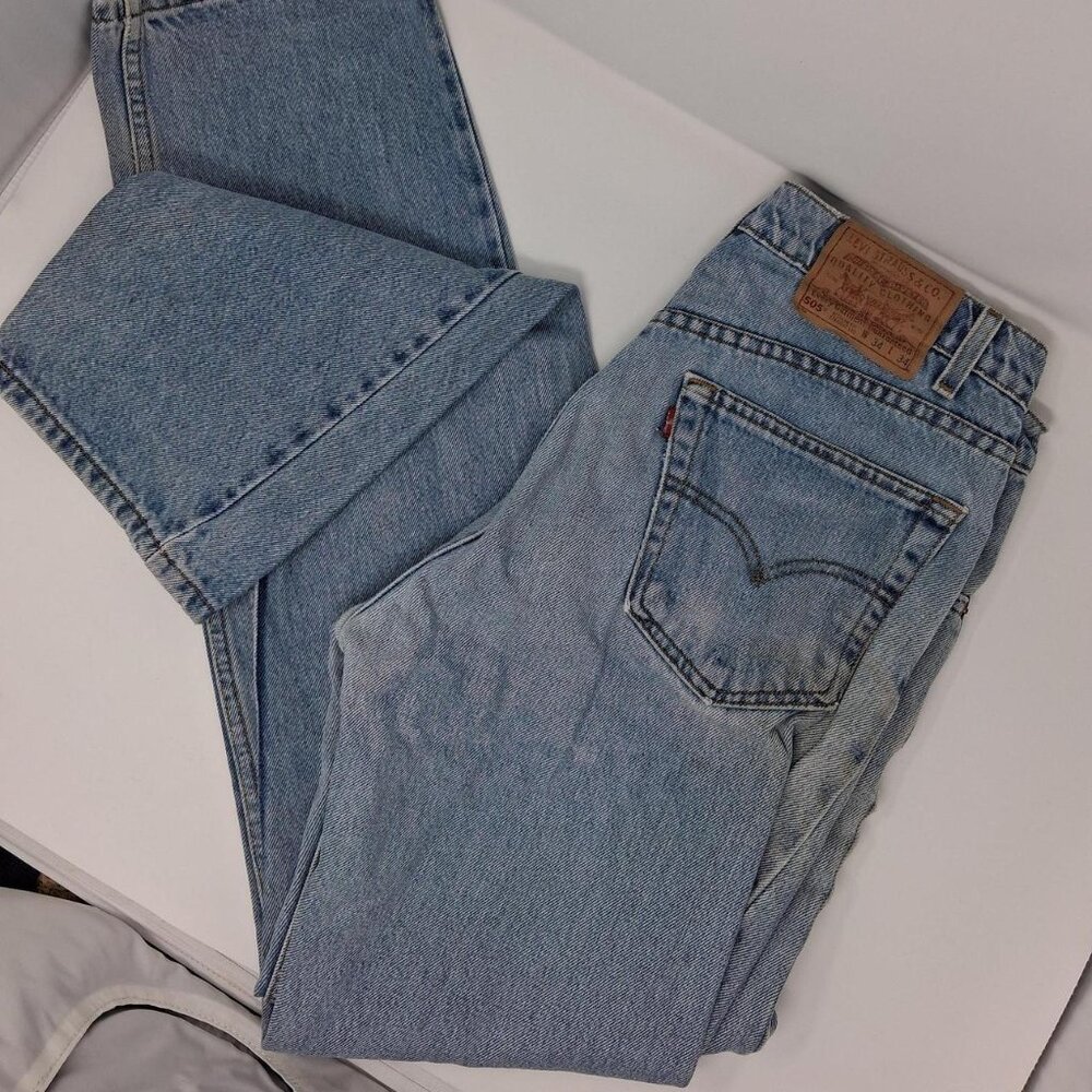 Levi's 505 regular fit straight fit blue jeans 34×34